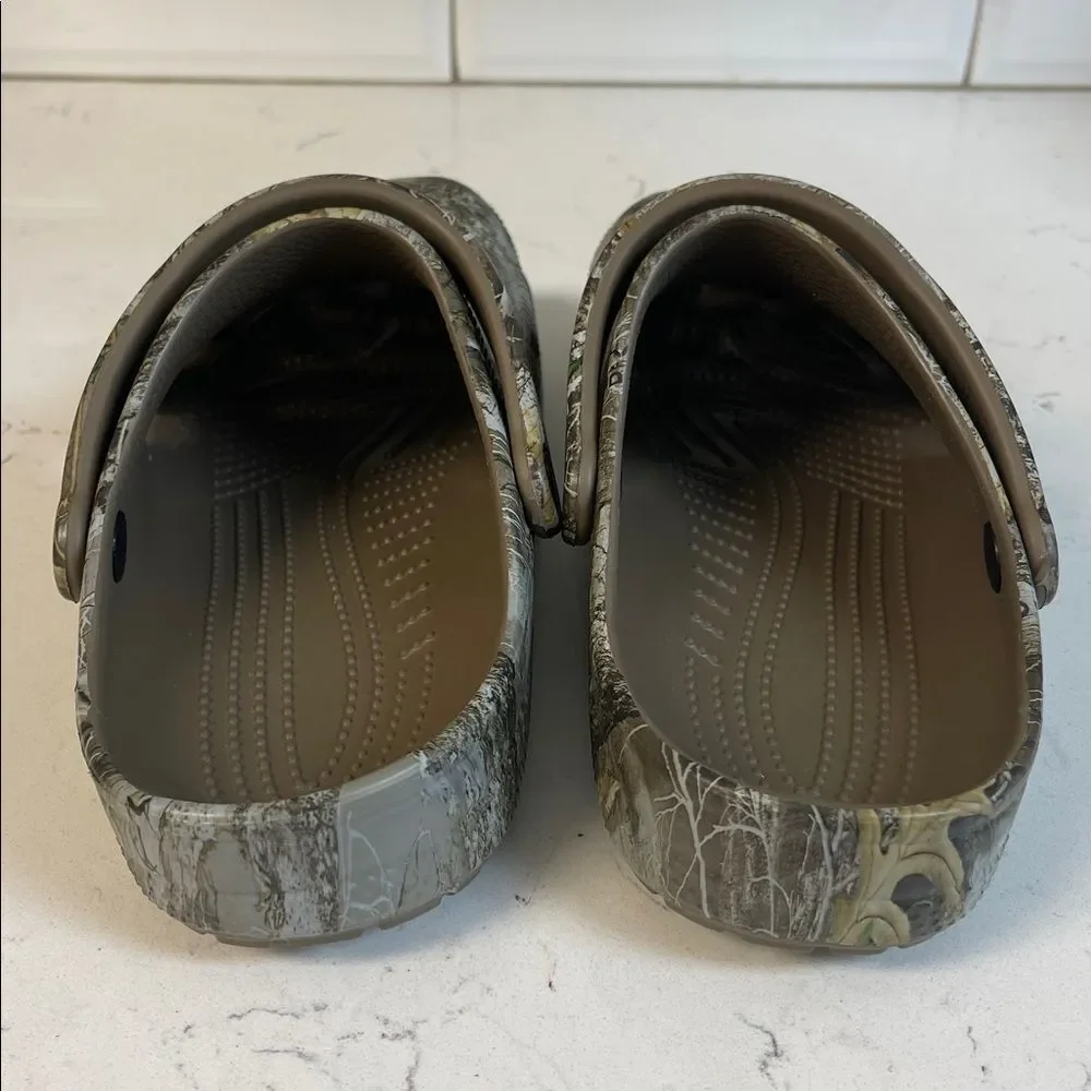 CROCS REALTREE X CLASSIC CLOG 'EDGE CAMO - WALNUT' Mens Size 10 Worn 4-5 Times